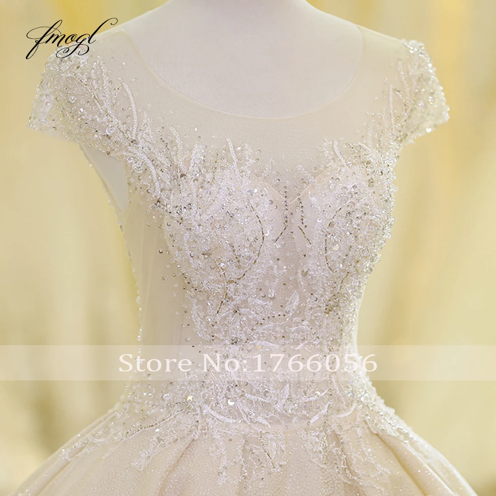 Кружевное бальное платье Fmogl Vestido De Noiva свадебные платья с рукавом-крылышком и