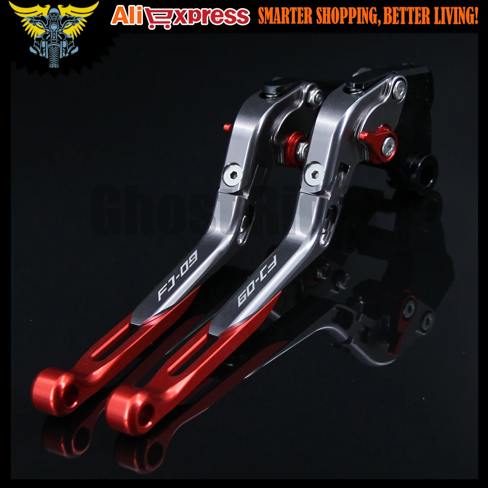 Для Yamaha FJ 09/MT 09 Tracer 2015 2016 лазерный логотип (FJ 09) красный + титан ЧПУ Складной