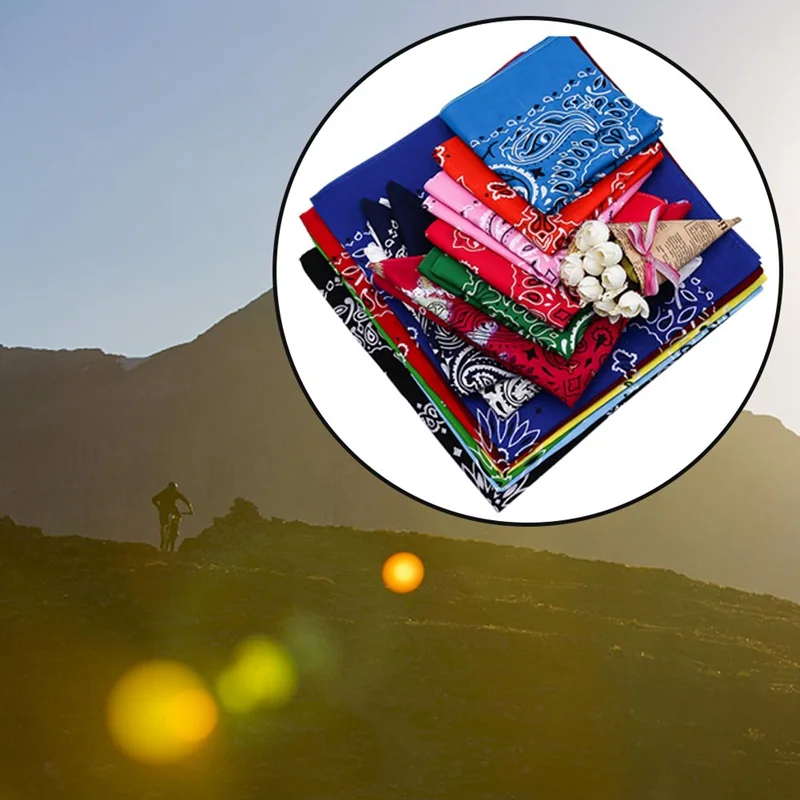Outdoor Cool Activities Riding Collar Cute Women Print Bandana Scarf Square Head Scarf Female Motorcycle Headwear