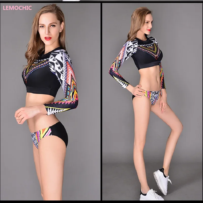 LEMOCHIC летний женский костюм для дайвинга Раздельный с длинными рукавами и штанами