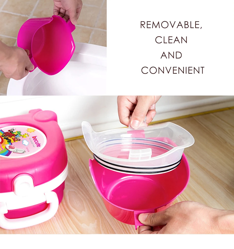 Baby Pot Cute Potty Toilet Seat Travel Baby Toilet Portable Car Squatty Kids Potty Training Seat Girls Boys Seats Children's Pot
