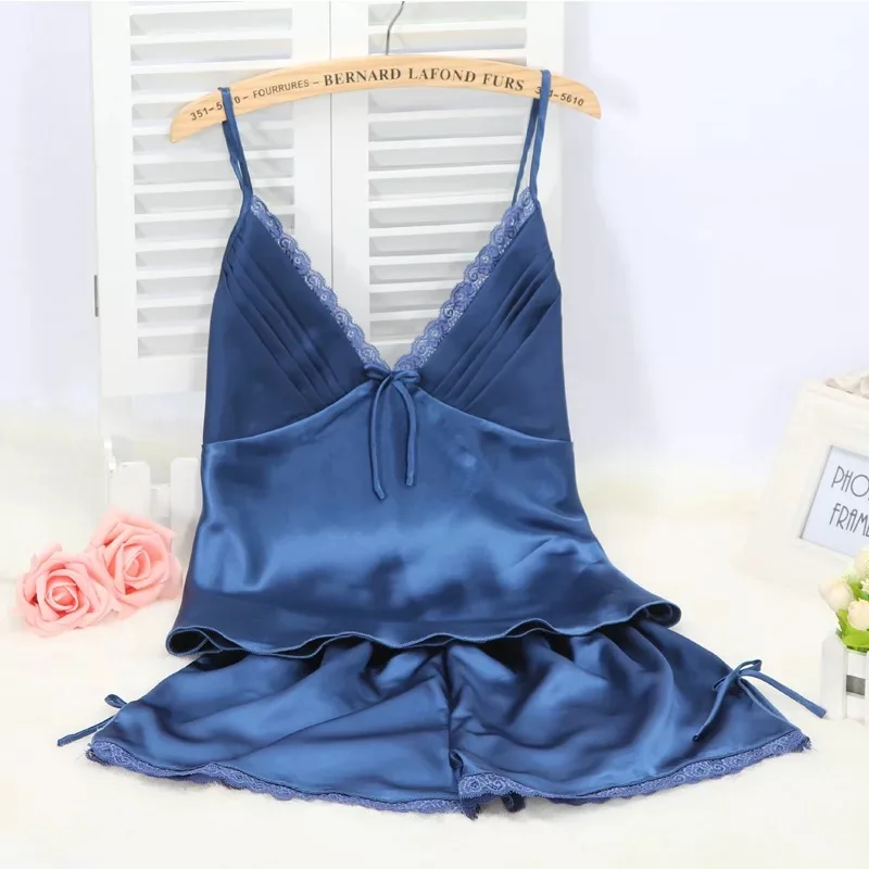 BEST-HAVES brand pajamas sets for women fashion lace satin pajama summer nightwear sexy lingerie home wear NEW | Женская одежда
