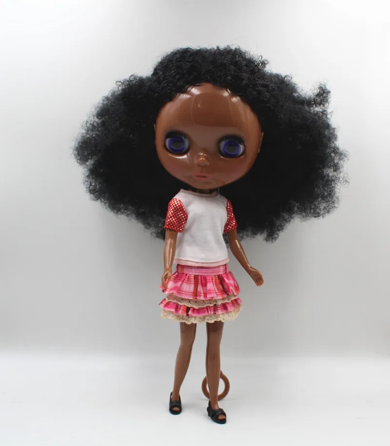 Кукла Blygirl Blyth черная волнистая новая кожа общее тело ребенка 7 суставов глубокая