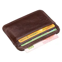 Porte-cartes de crédit en cuir véritable pour hommes, Vintage, petit portefeuille, porte-monnaie, étui pour cartes d'identité, Mini porte-monnaie pour hommes, nouvelle collection