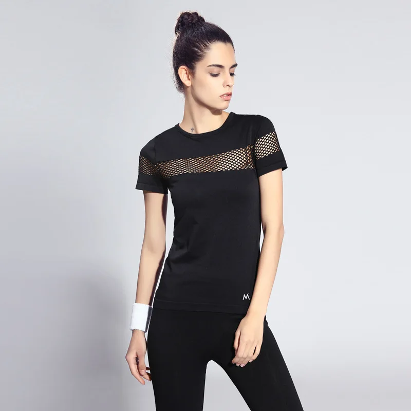 OL Обувь с дышащей сеткой Для женщин Рубашки йоги быстросохнущая спортивная