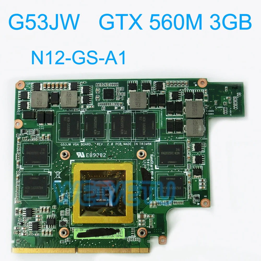 G53JW _ MXM N12E GS A1 GTX560M 3GB GPU для ASUS G53SW G53SX G73JW G73SW Laptopo VGA Видеокарта 100% протестированная