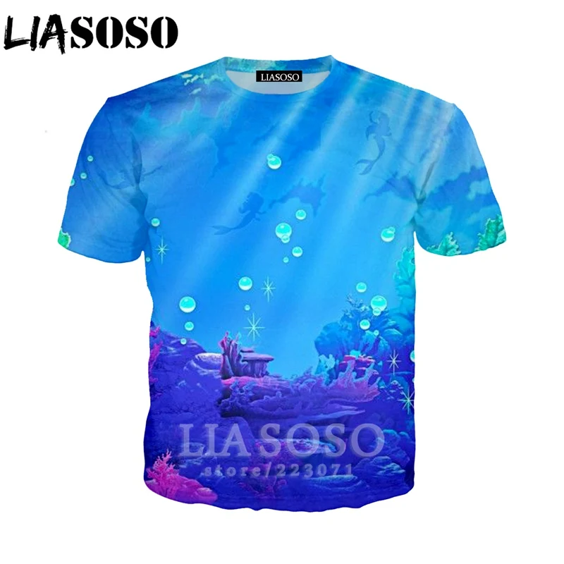 LIASOSO новинка мужская Женская толстовка 3D принт мультфильм аниме Русалочка