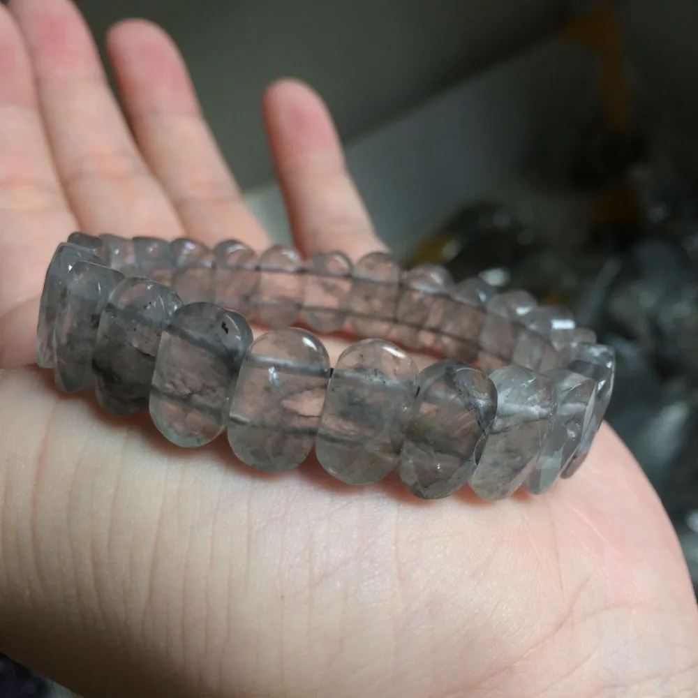 

natural cloudy quartz/ crystal stone beads bracelet natural gemstone bangle fine jewelry for woman for gift wholesale !