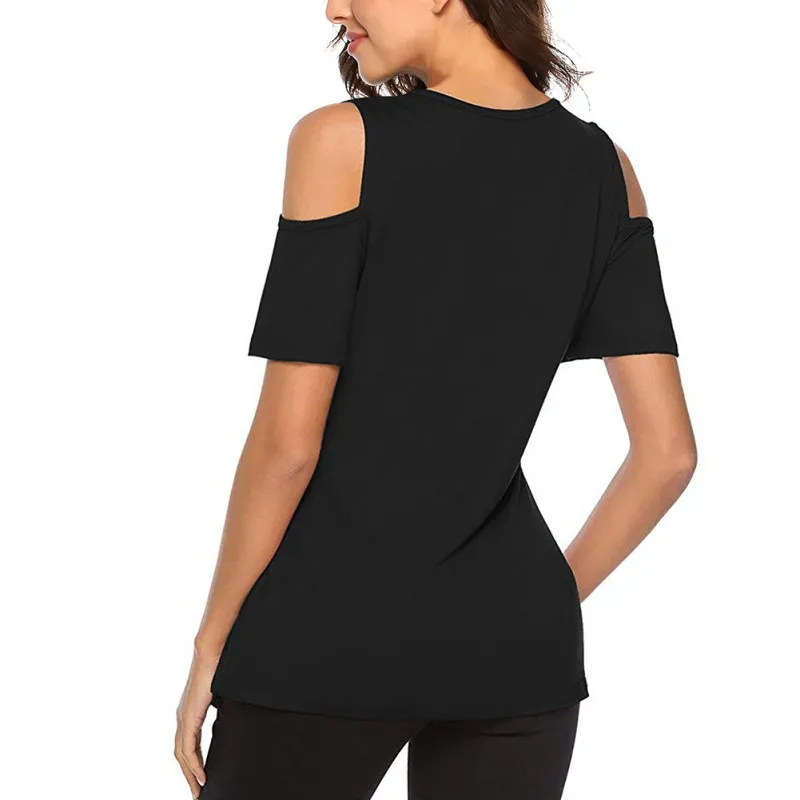 Новинка 2019 модная футболка с открытыми плечами тонкие топы высокое качество