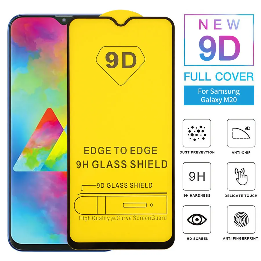 9D полное покрытие из закаленного стекла для samsung Galaxy M10 M20 M30 клея Защитная пленка |