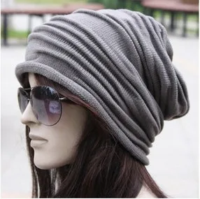 1pcs Korean version of popular folding cap Winter hat Fashionable men and women knitting wool 5color Free shipping. | Аксессуары для