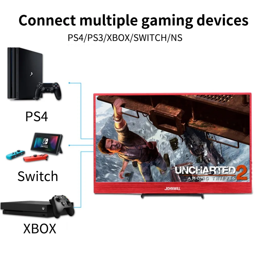 4K портативный монитор 15,6 дюймов 3840X2160 ips lcd 2HDMI DP type-C 60FPS видео для ПК PS4 Pro/xbox One X/малиновый пирог/ноутбук