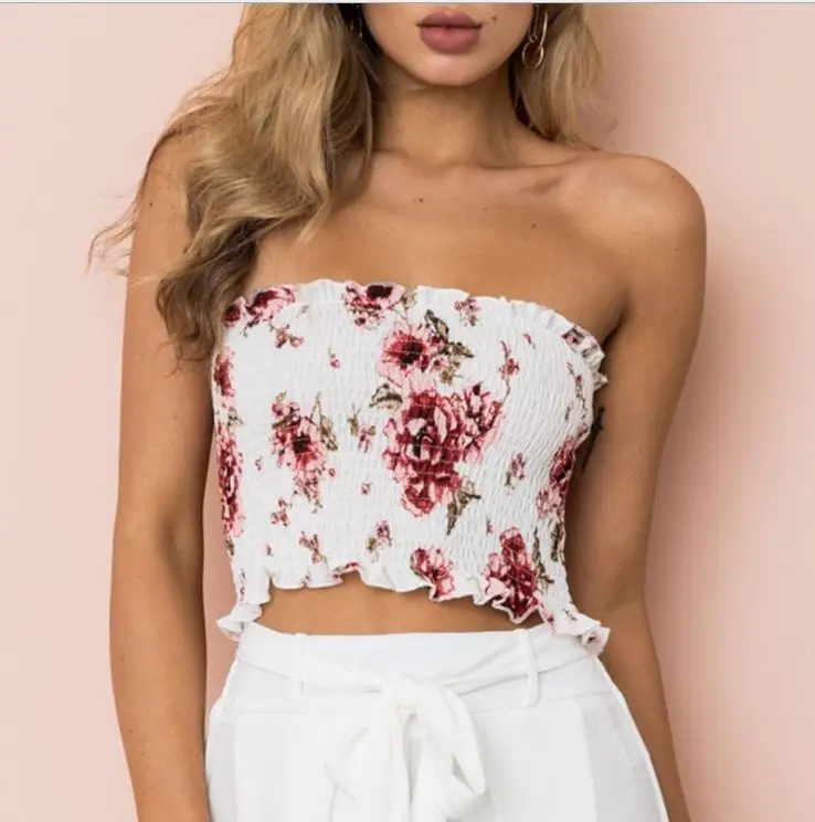 Бюстгальтер бандо без бретелек с принтом|Топы| |