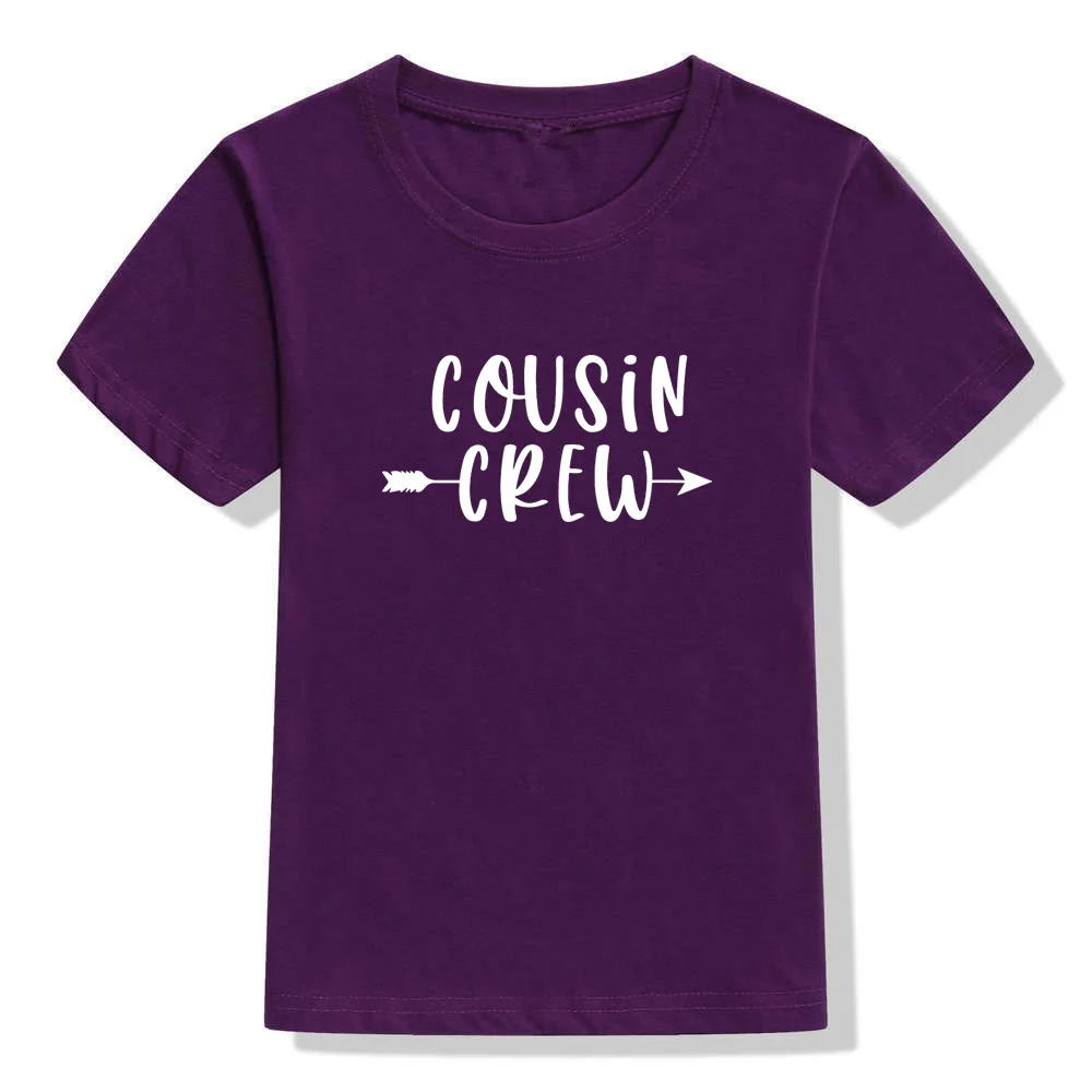 Cousin Crew Letter Print Kids Tshirt Summer Short Sleeve Graphic Tee Shirt Boys Girls Tee Fashion Casual Tops Tee Shirt Clothes
