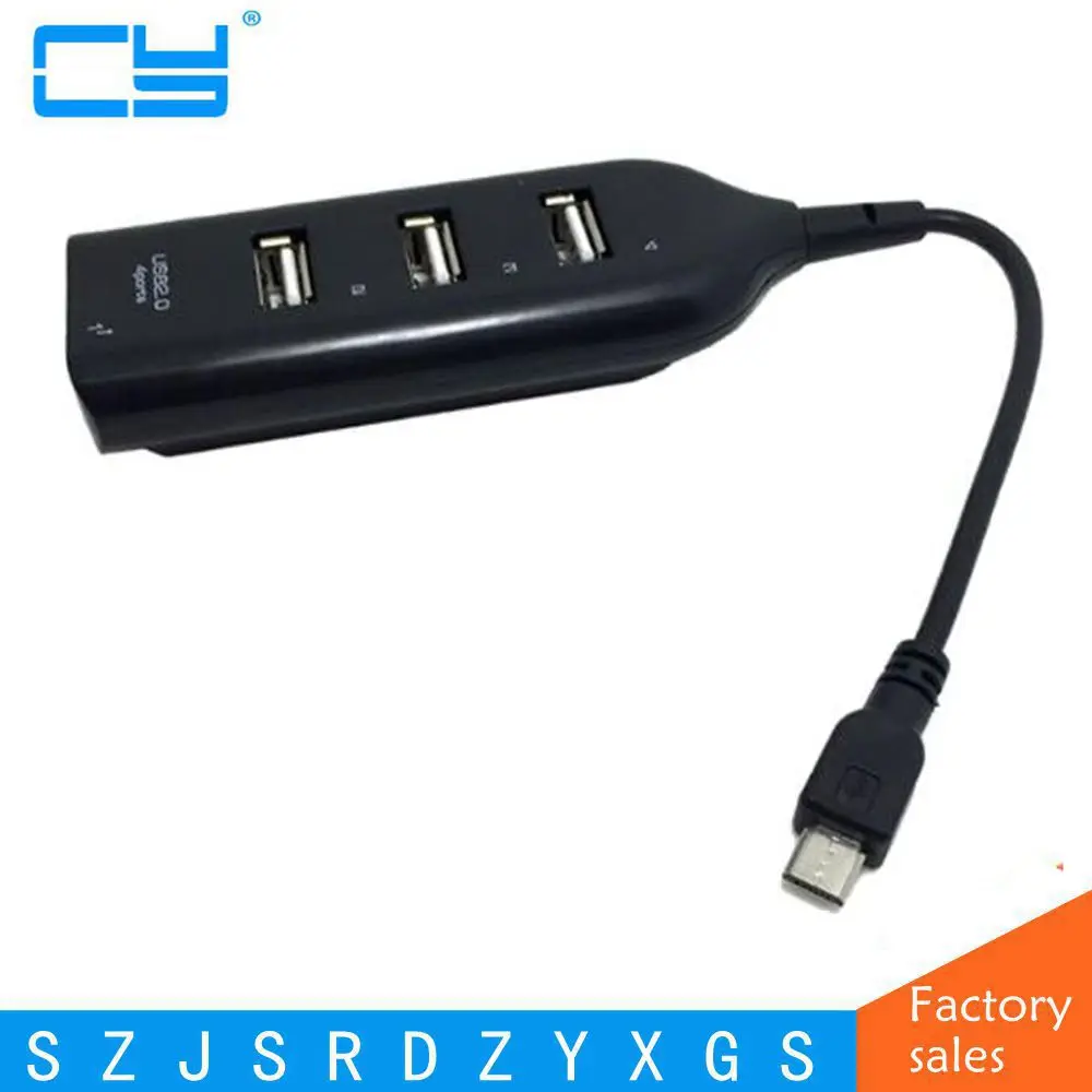 Высококачественный 4 в 1 Micro USB OTG хаб хост адаптер кабель для смартфонов Samsung