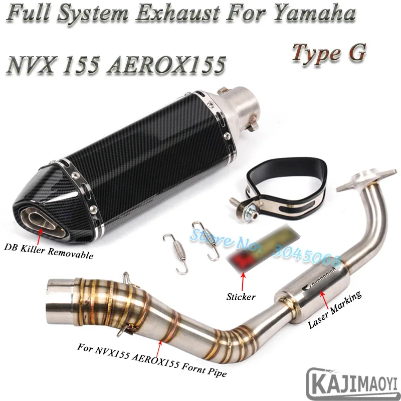Type G Для Yamaha NVX 155 AEROX155 NVX155 мотоциклетная выхлопная труба Модифицированная Fornt Соединительная труба глушитель дБ наклейка-убийца - Цвет: Type G