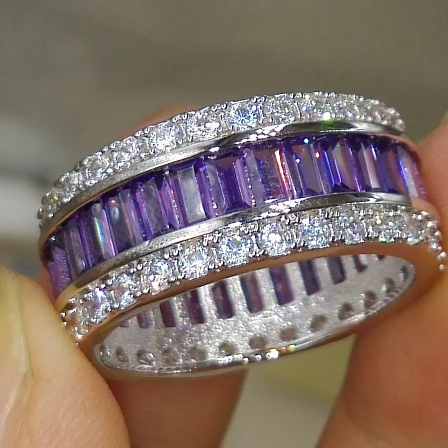 Женское кольцо из серебра 2018 пробы с фианитом|princess cut|wide ring925 sterling silver |