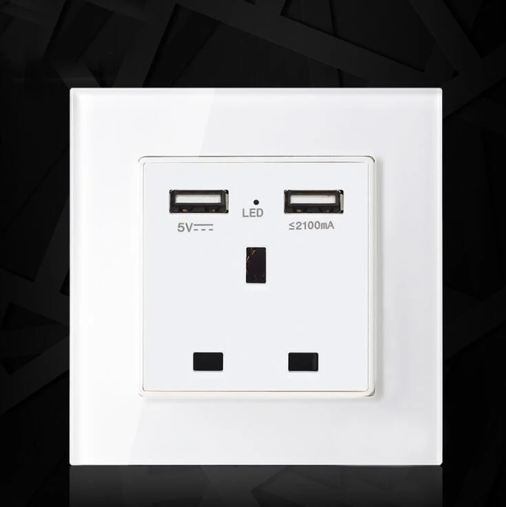 Настенная розетка с USB портом 250 мА 13 а стандарта Великобритании в 1 зарядное