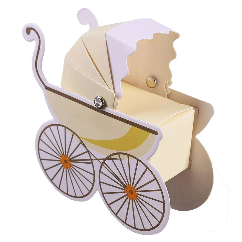 100 шт. Бумага коробки конфеты в форме Коляски Baby Shower Дети пользу День рождения