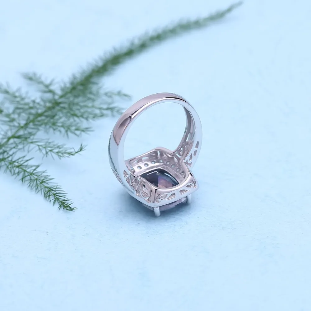 Gem's Ballet 6.22Ct натуральный иолит синий мистический кварцевый камень кольцо 925 пробы серебро роскошные прямоугольные кольца для женщин