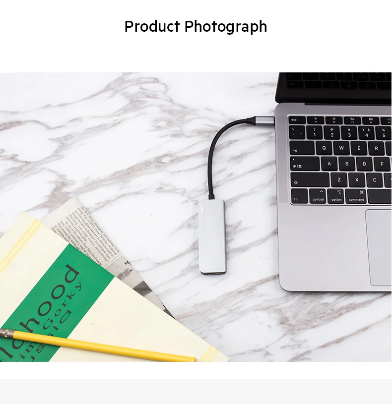JCPAL USB-C концентратор type-C PD мощность 60 Вт HDMI 4 к видео 2x USB3.0 USB-C док-станция адаптер