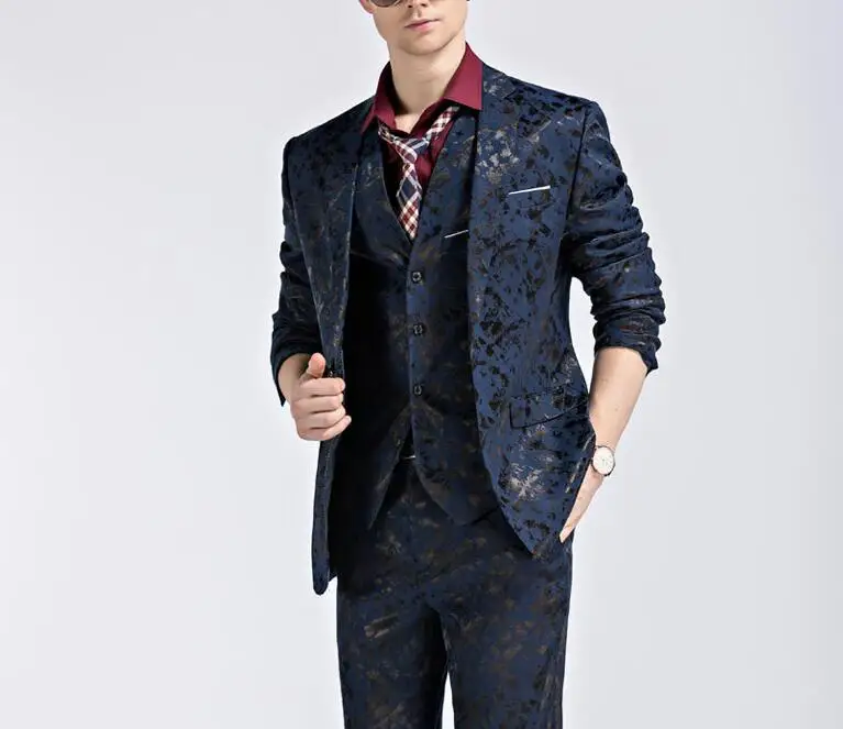 Костюм женский жаккардовый с брюками пиджак жилет и брюки|mens suits with pants|slim fit suitprom