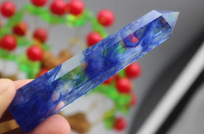 45g 1pcs new Pretty Blue Quartz Crystal single Terminated Wand Healing | Дом и сад