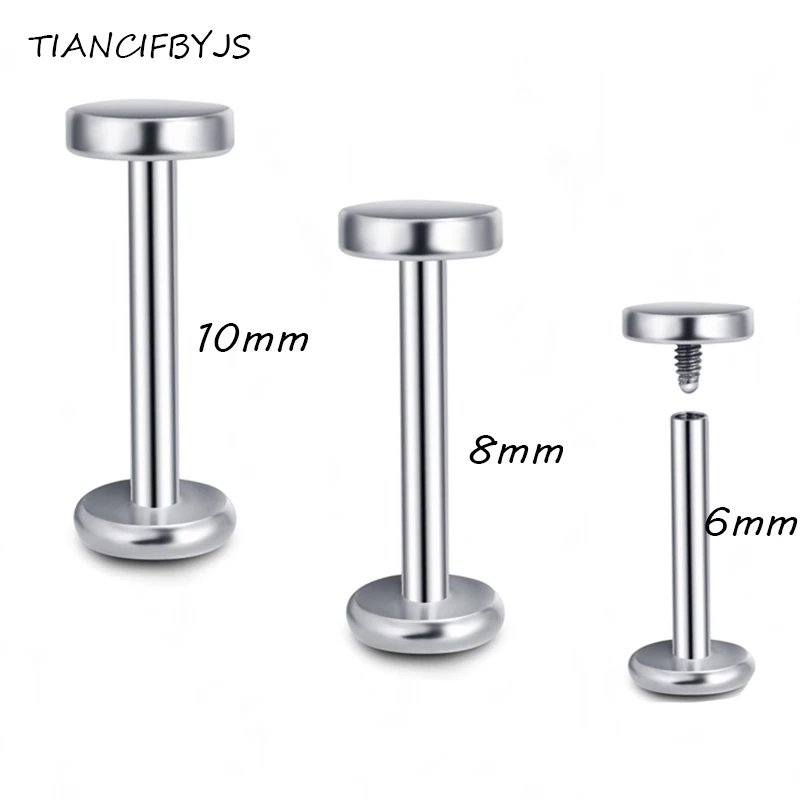 

TIANCIFBYJS Body Jewelry Lip Plane 6/8/10mm 90pcs Piercing Lip Labret Rings Tragus Piercing Earring Helix Bar Cartilage Studs