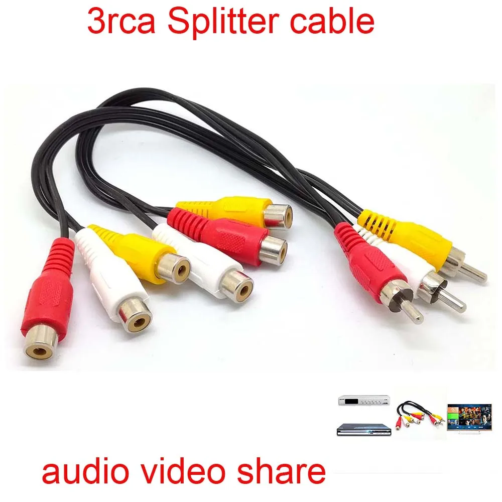 10 шт. 3RCA Штекерный разъем на 6 RCA гнездовой сплиттер Аудио Видео AV ТВ DVD