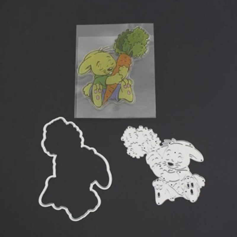 

SCD467 Metal Cutting Dies For Scrapbooking Stencils Rabbit DIY Cut Album Cards Decoration Embossing Folder Die Cuts Clear Stamps