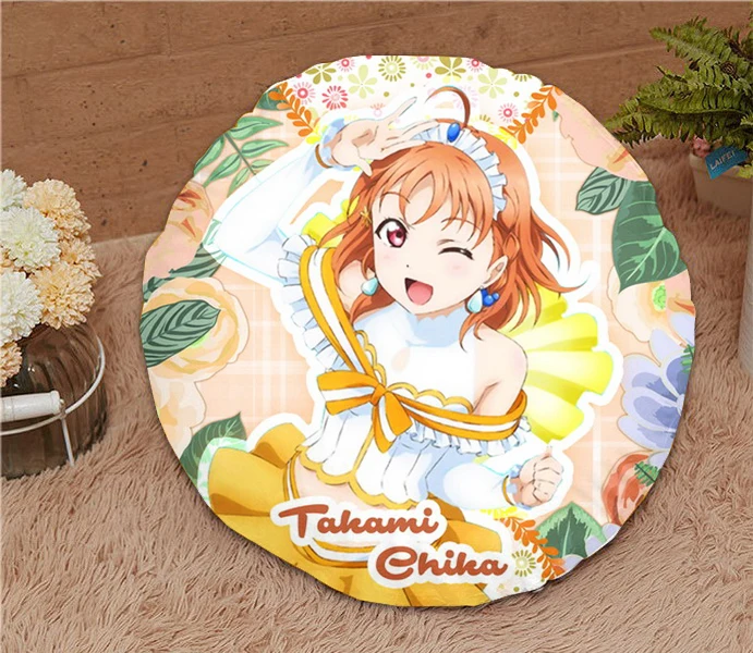 

Oct. Home Textile Love Live!Sunshine!! Anime Takami Chika 15.7 Inches Micro-suede Fabric Round Soft Pillow Hot Sale #41184