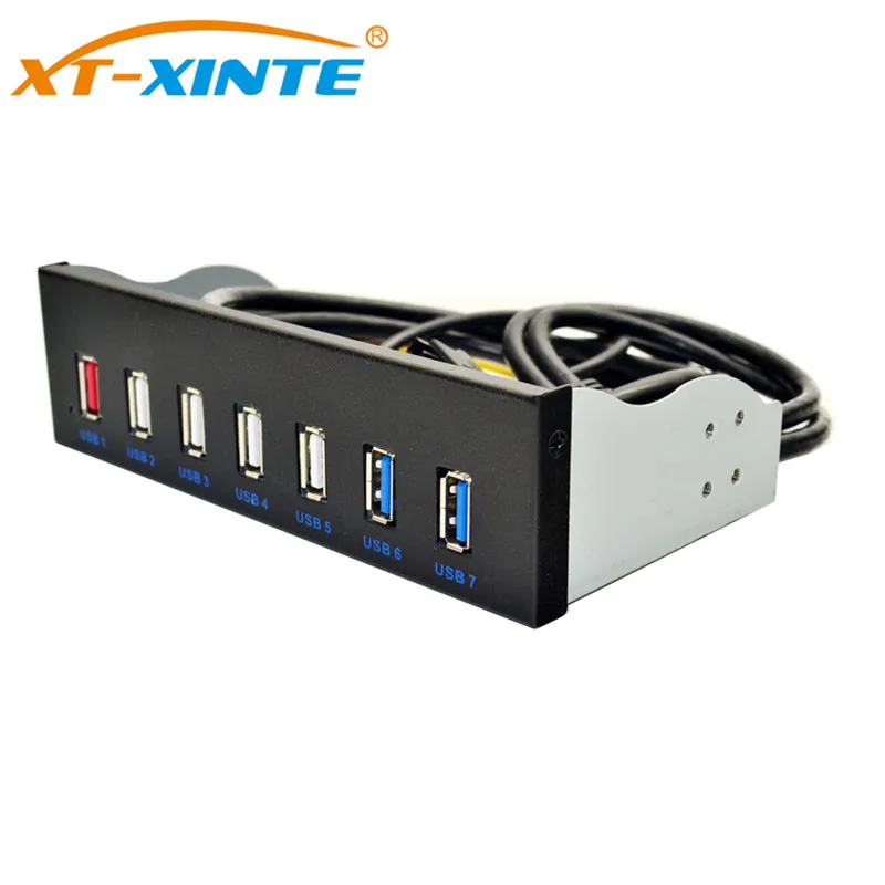 

NEW 5.25 inch 19pin to 2Ports USB3.0 4Ports USB2.0 Optical Drive Front Panel USB Hub Fast Changer BC1.2 Connector for PC Desktop