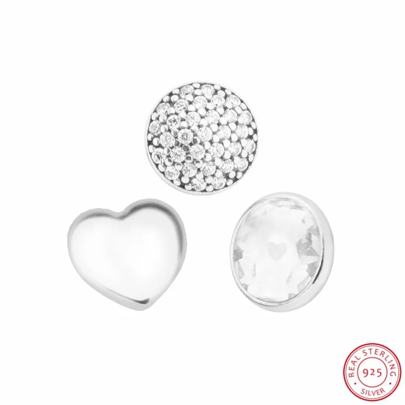 925 Стерлинговое Серебро Апрельские капельки маленькие бусины DIY Fit Pandora плавающий
