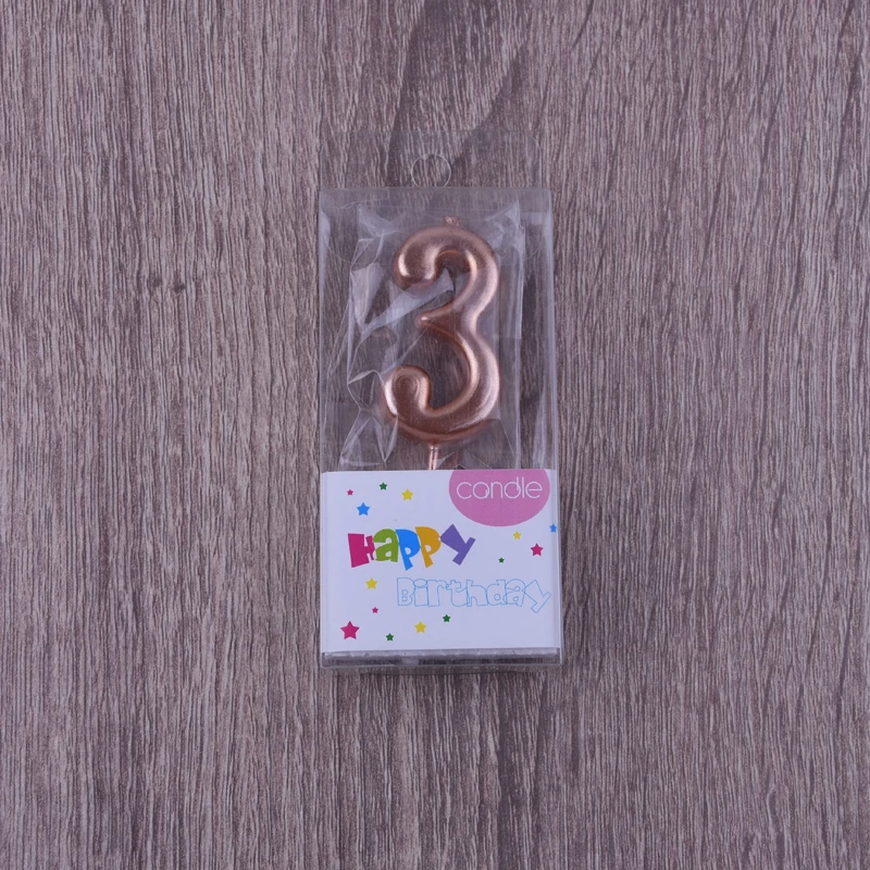 rose gold 3 Цифры 0, 1, 2, 3, 4, 5, 6, 7, 8 сверкающие серебристые, розовые, синие свечи с короной для детского душа, для девочек и мальчиков, украшения для торта для вечеринки на день рождения - Цвет: rose gold 3