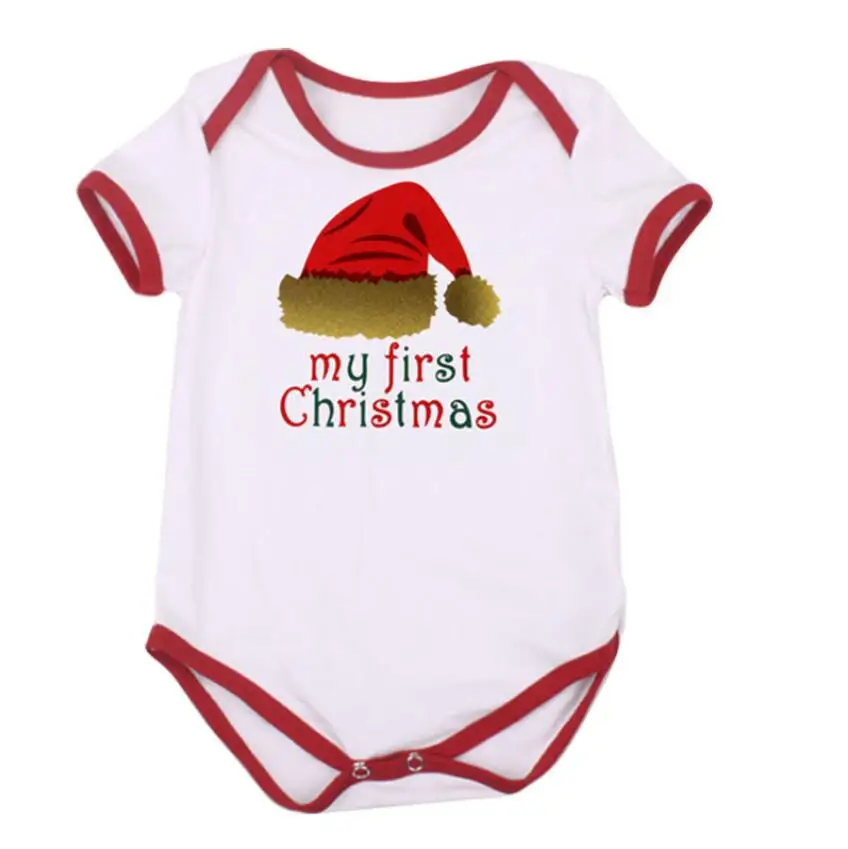 Детские комбинезоны для новорожденных с надписью My First Christmas Merry 1st костюмы на