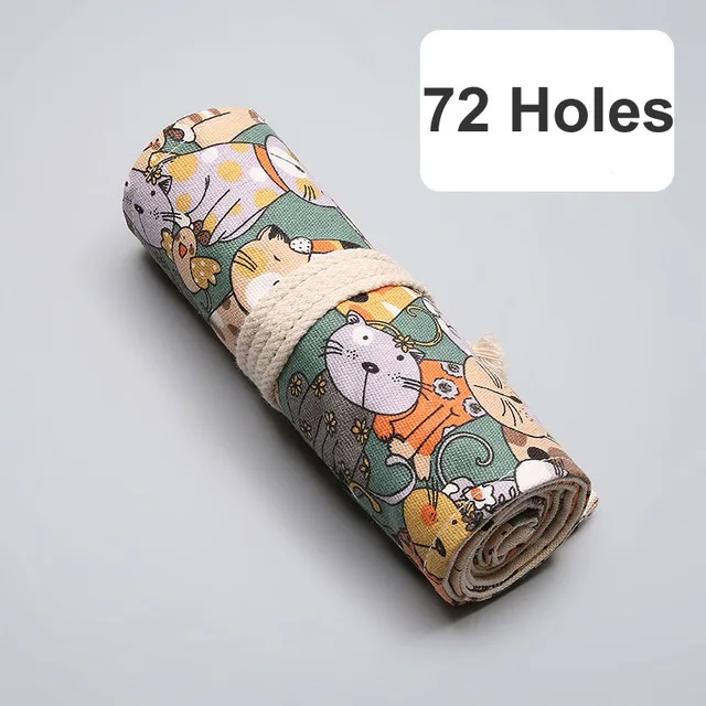 72 with out pencil 12/24/36/48/72 рулон школьный пенал Kawaii пенал из ткани уголовного для девочек и мальчиков милый большой пенал, штрафы коробка канцелярских принадлежностей - Цвет: 72 with out pencil
