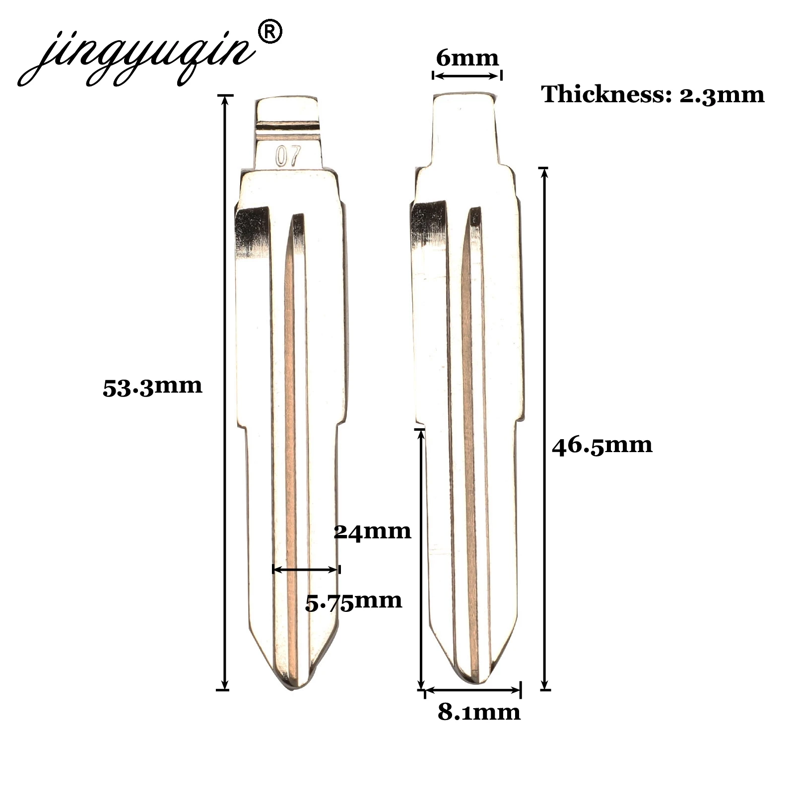 Jingyuqin #52 07 # Складной флип необработанный Ключ заготовка для Suzuki Swift Isuzu No.52