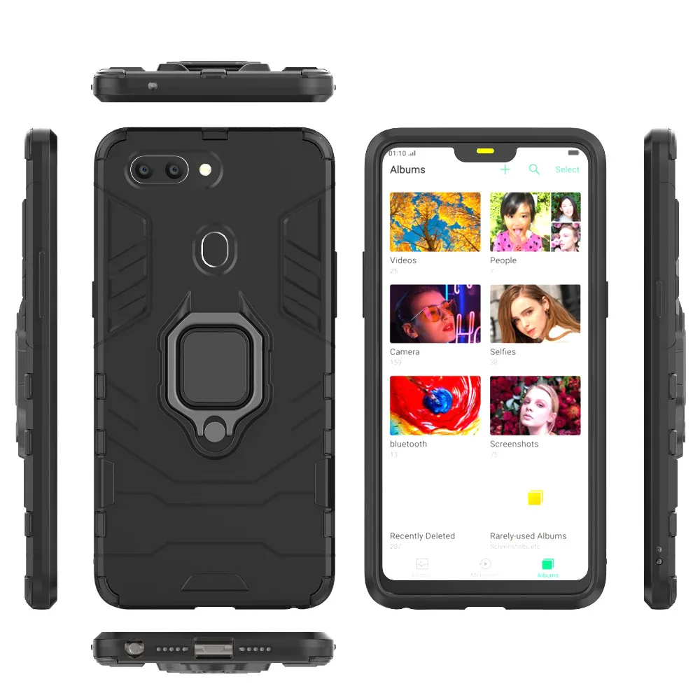 Ударопрочный защитный чехол с подставкой для OPPO R9 R9S R11 R11S R15 Plus прочная защита