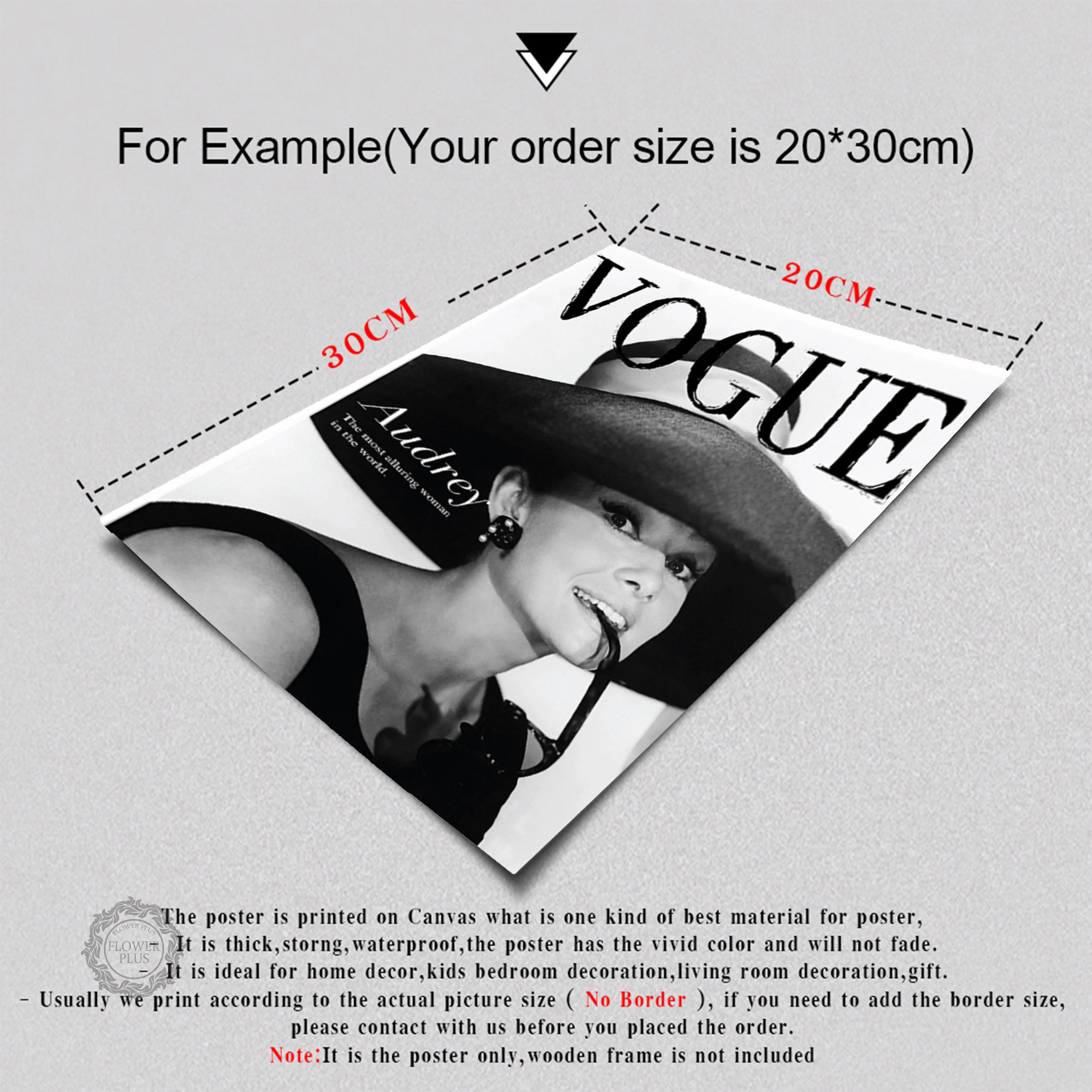 Куадрос салон Vogue Хепберн Плакаты и печать на холсте картина Черный белый Wall Art
