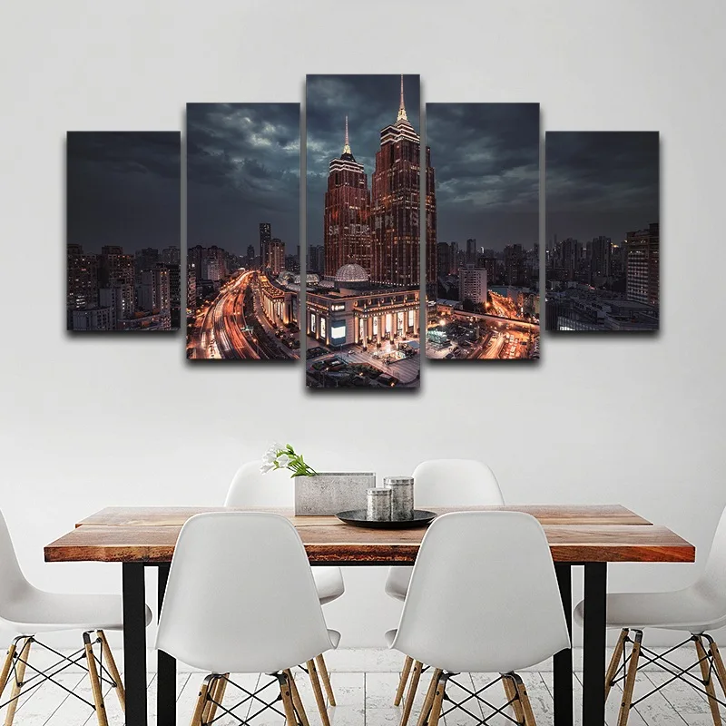 

Modern City Artistic Print Drawing Decor on Canvas Spray Oil Painting Decoration for Home Framed Printed wall art picture AE1232