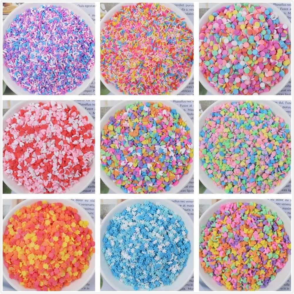 

20g Fake Sprinkles Decoration For Slime Filler DIY Accessories Supplies Simulation Sprinkle Candy Dessert Mud Particles Toy