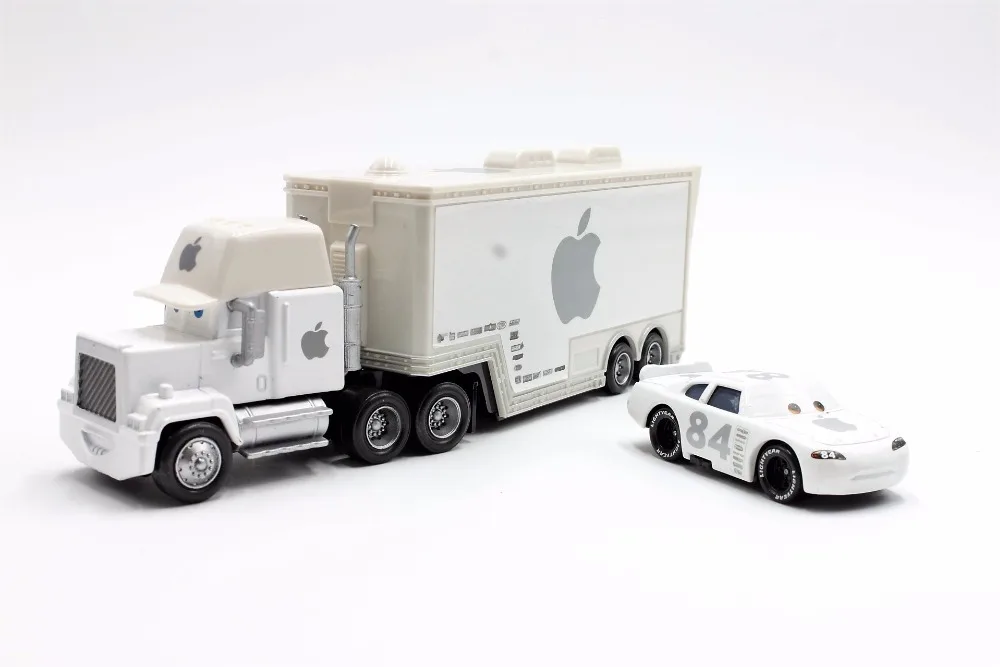 Disney Pixar Cars 2 шт./лот Apple Мак дядя грузовик и 84 Apple маленький автомобиль литья под давлением 1:55 Весы металла Игрушечные лошадки автомобиля для Детский подарок