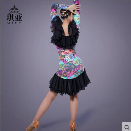 Latin Dance Dress Women Sexy Ballroom tango Shirts Skirt danskleding franjas roupas tanzrock latein Wear Costumes for Girl | Дом и сад