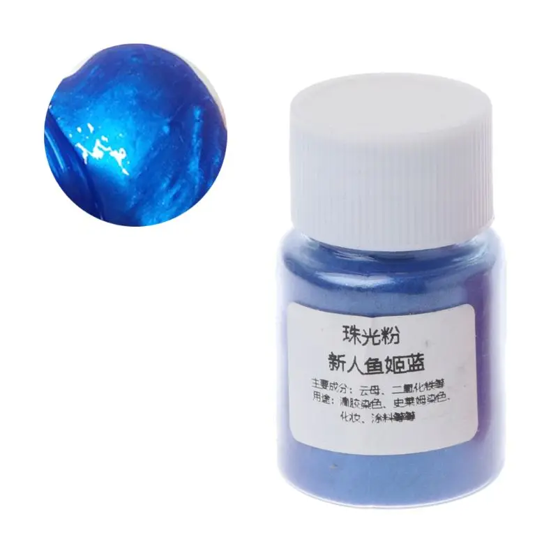 Pear Blue Полимерный краситель порошок слюда жемчужный пигмент красители Кристалл грязи смолы ювелирных изделий - Цвет: Pear Blue