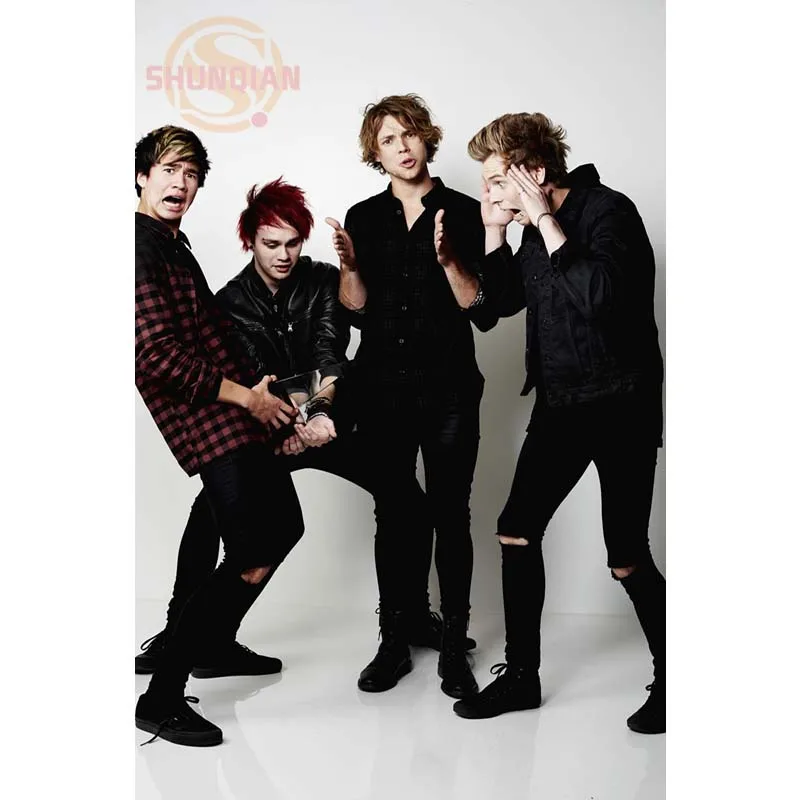 Шелковый постер для спальни 5 секунд лета 5sos размер 20x30 см шелковая ткань тканевый