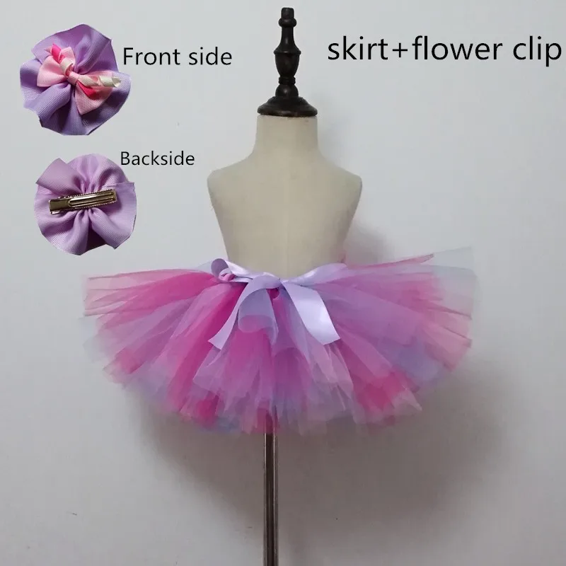 skirt hair clip Юбка-пачка ручной работы для девочек с единорогом, балетная юбка, танцевальный праздничный костюм с юбкой-пачкой, одежда для дня рождения, многослойная юбка-пачка - Цвет: skirt hair clip