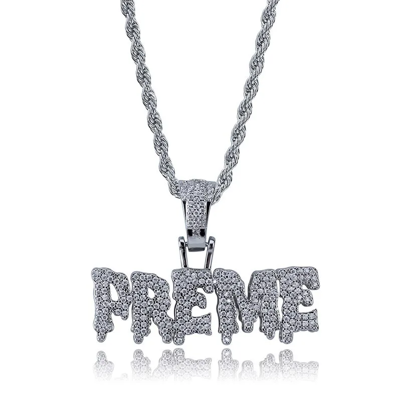 Ожерелье MISSFOX в стиле хип хоп с надписью Freeze Preme подвеска со льдом 24 К золотое