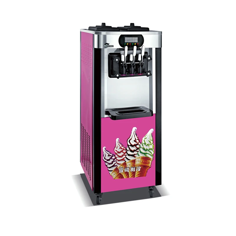 

R410a Gas Commercial 3 flavor Soft Ice Cream Machine,Taylor Ice Cream Machine Sweet Cone Soft Serve Ice Cream Maker