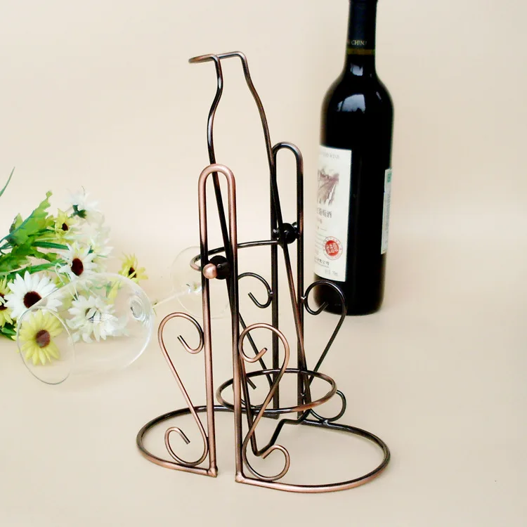 

1PC Newest metal frame rocking pouring iron wine rack holiday gifts creative fashion restaurant ornaments wine holder KI 2071