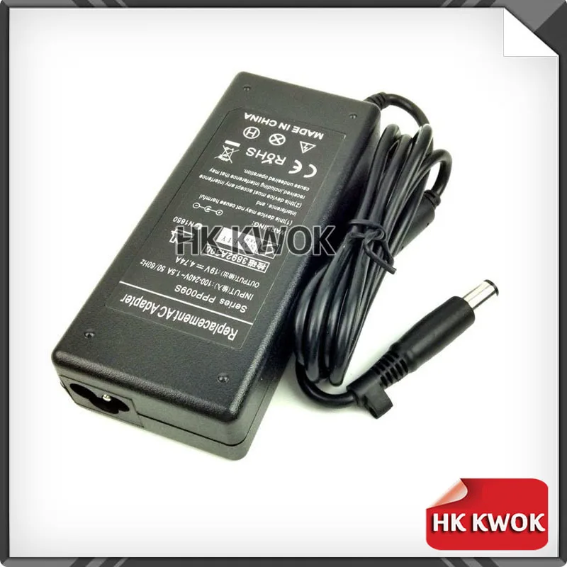 50pcs/lot By DHL or EMS 19V 4.74A 7.4mm* 5.0mm 90W Adapter Charger For hp Notebook 6531s 6450b 6470b 6720s 6460B ED495AA g62